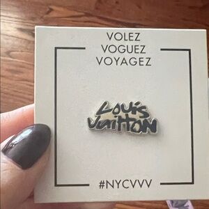 Louis Vuitton Silver Script pin